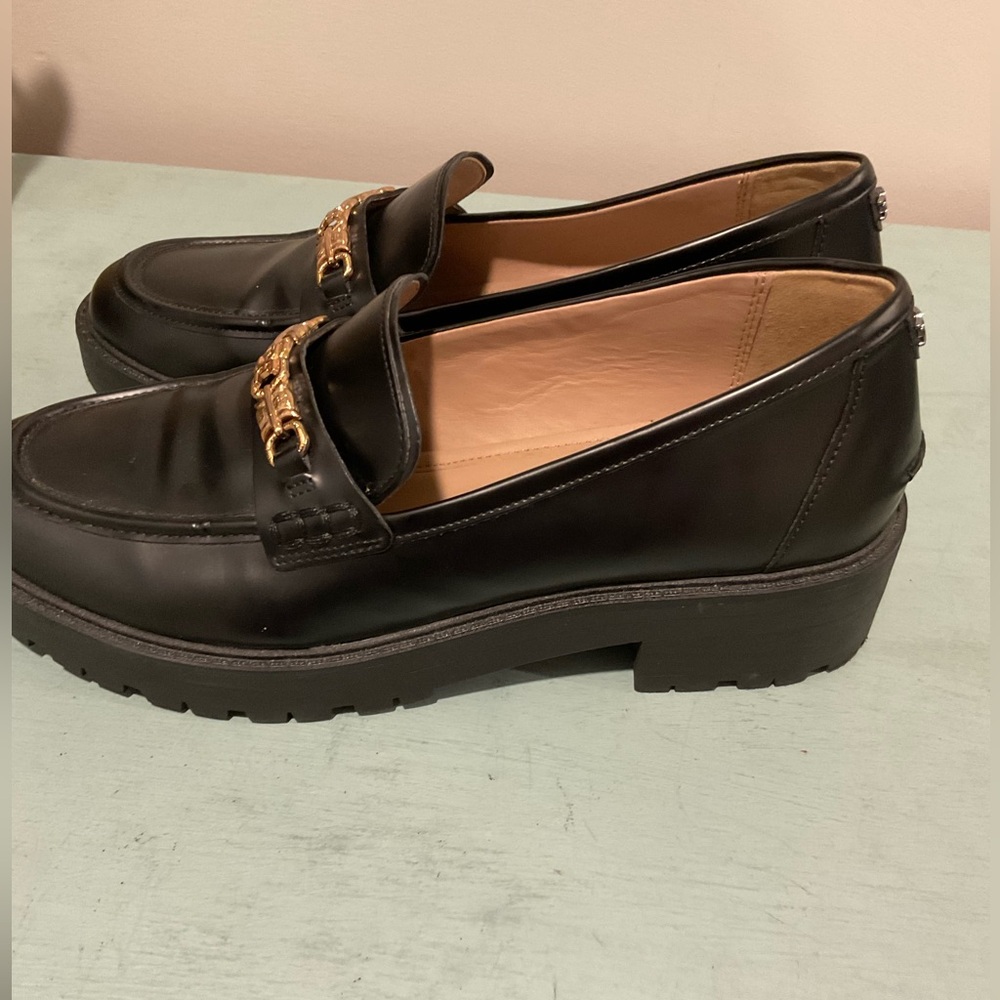 Sam Edelman New Platform Leather Loafers With Gold Details Size 10 - Picture 4 of 7